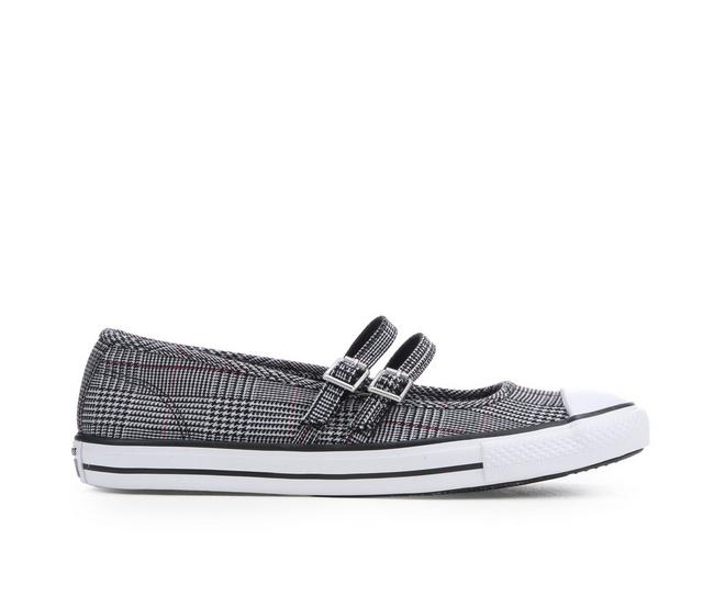 Women's Converse Ctas Dainty Mary Plaid Sneakers in Black/Wht Plaid color