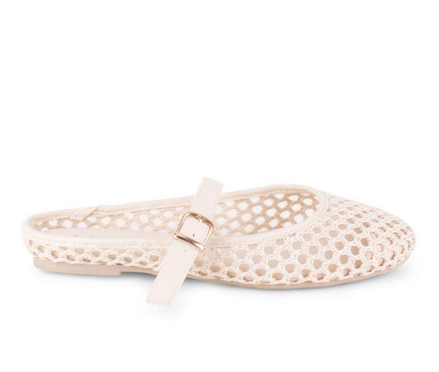 Women's Tahari Chatham Flats in Ivory color