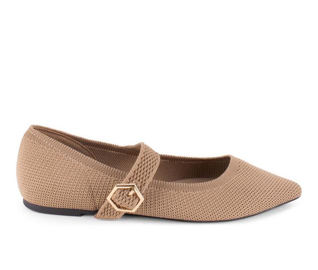 Women's Tahari Valencia Flats in Camel color