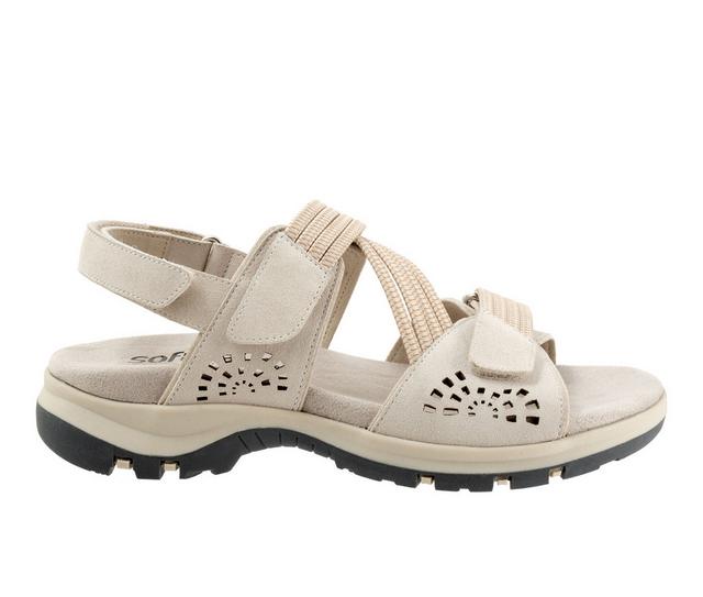 Women's Softwalk Oahu Sandals in Ivory Suede color