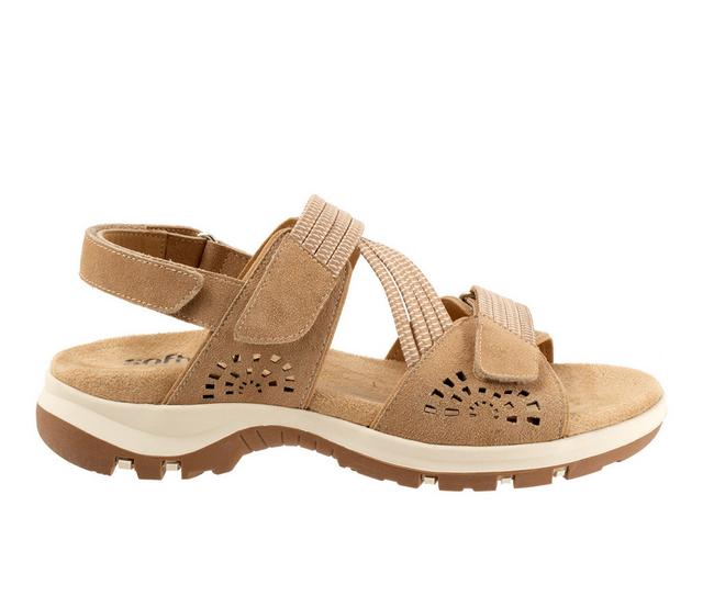 Women's Softwalk Oahu Sandals in Beige Suede color