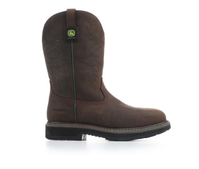 Men's John Deere by Skechers 256024 Rowood Boulder Composite Toe Work Boots in Dark Brown color
