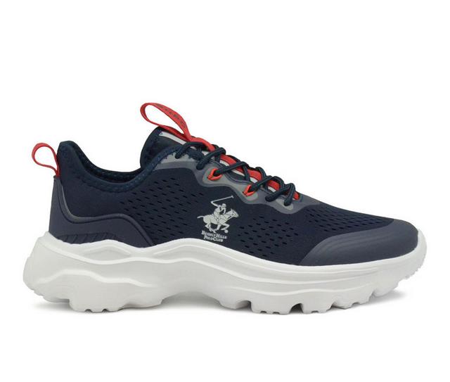 Men's Beverly Hills Polo Club Banky Sneakers in Navy/Red/Wht color