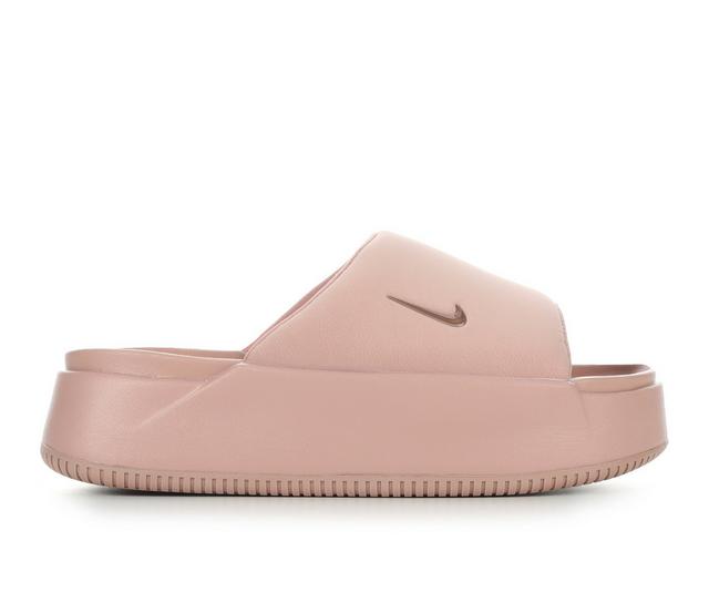 Women's Nike Wmns Calm Elevation Sport Slides in Particle Pink color
