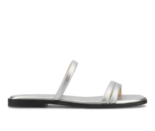 Women's Journee Collection Brisa Sandals in Silver color