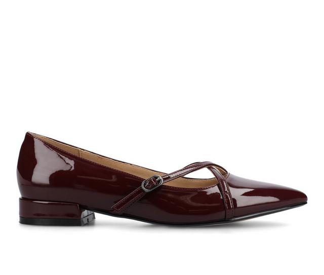 Women's Journee Collection Camby Shoes in Patent/Oxblood color