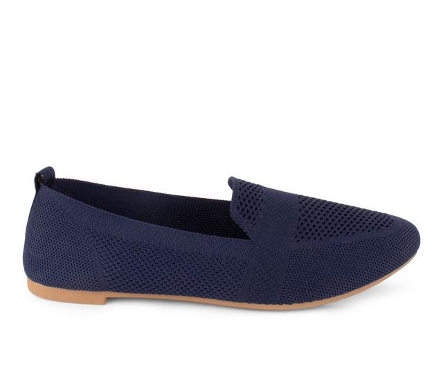 Women's Danskin Cozy Flats in Navy color