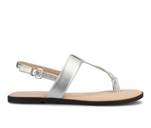 Women's Journee Collection Gerra Sandals in Silver color