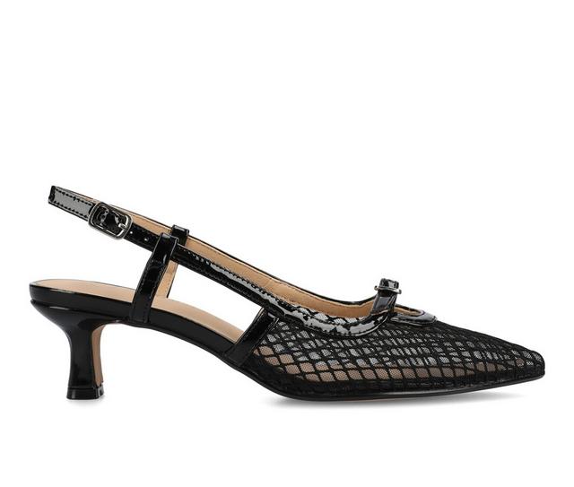 Women's Journee Collection Padma Pumps in Mesh/black color