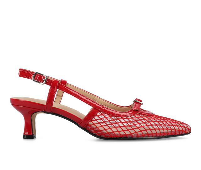 Women's Journee Collection Padma Pumps in Mesh/red color