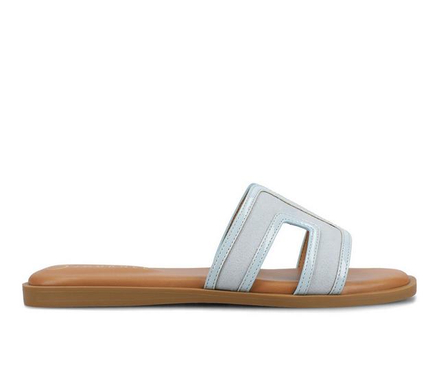 Women's Journee Collection Primah Sandals in Light blue color