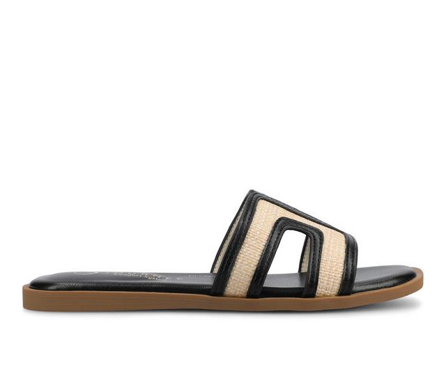 Women's Journee Collection Primah Sandals in Black/Natural color