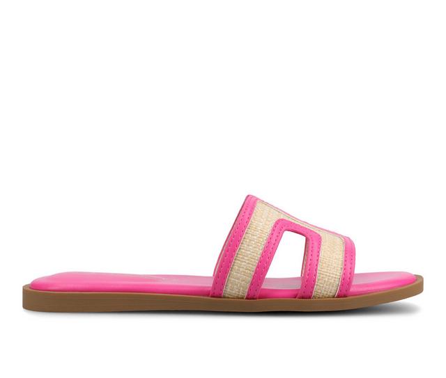 Women's Journee Collection Primah Sandals in Fuschia color