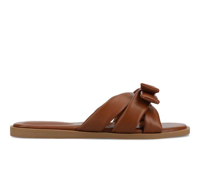 Women's Journee Collection Prylin Sandals in Cognac color