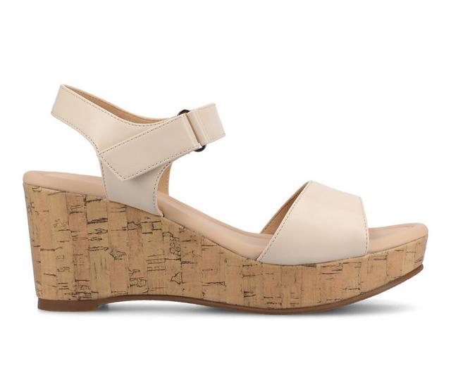 Women's Journee Collection Ranae Wedges in Bone color