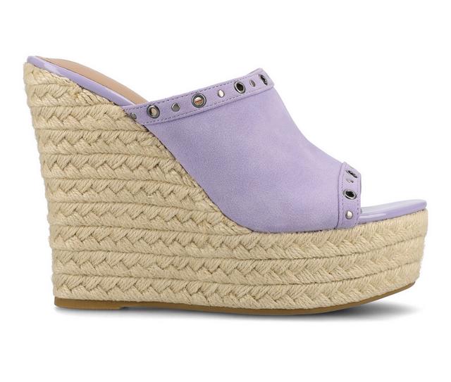 Women's Journee Collection Yari Wedges in Lilac color