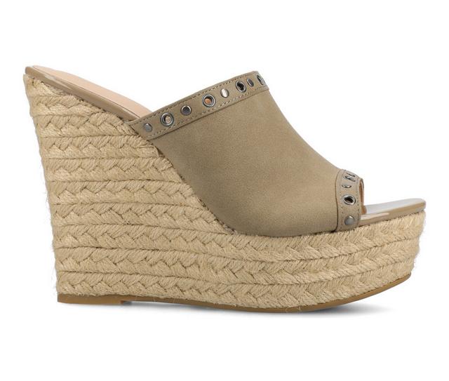 Women's Journee Collection Yari Wedges in Taupe color