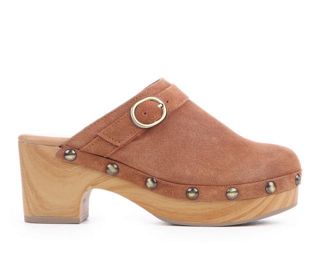 Women's Chinese Laundry Cindy Heeled Clogs in Tan color