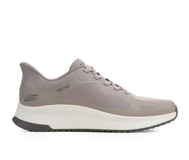 Men's Skechers 118423 Bobs Slipins Walking Shoes in Dark Taupe color