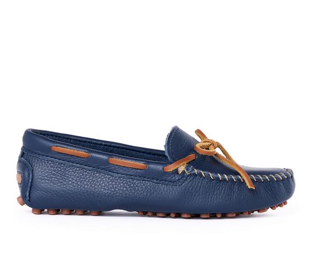 Women's Minnetonka Classic Driver Casual Shoes in Navy color