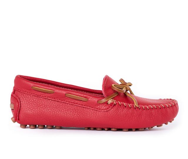 Women's Minnetonka Classic Driver Casual Shoes in Red color