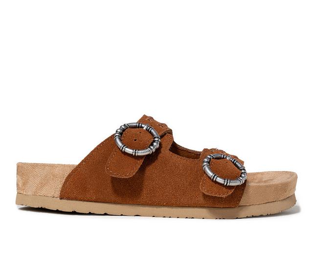 Women's Minnetonka Georgine Classic Footbed Sandals in Brown color
