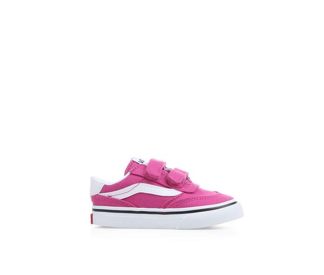 Girls' Vans Infant & Toddler Brooklyn Slip On Sneakers in Canvas Raspbry color
