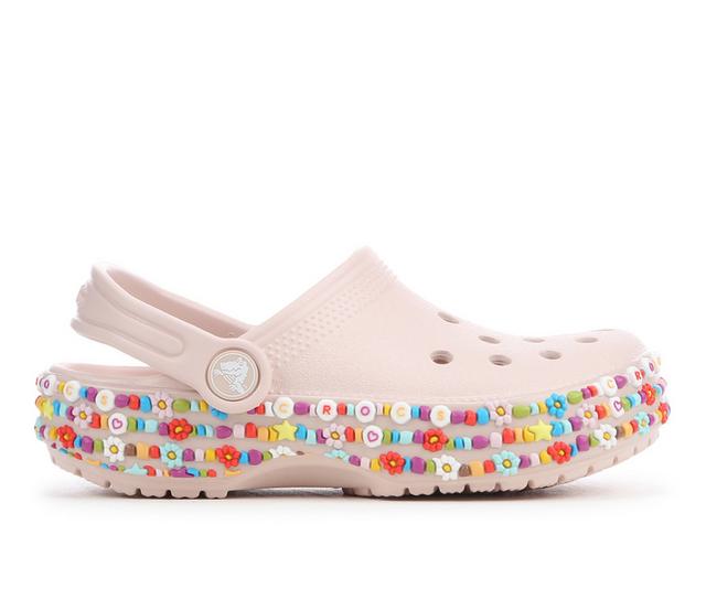 Girls' Crocs Little Kid & Big Kid Classic Bead Band Friendship Clog in Quartz color