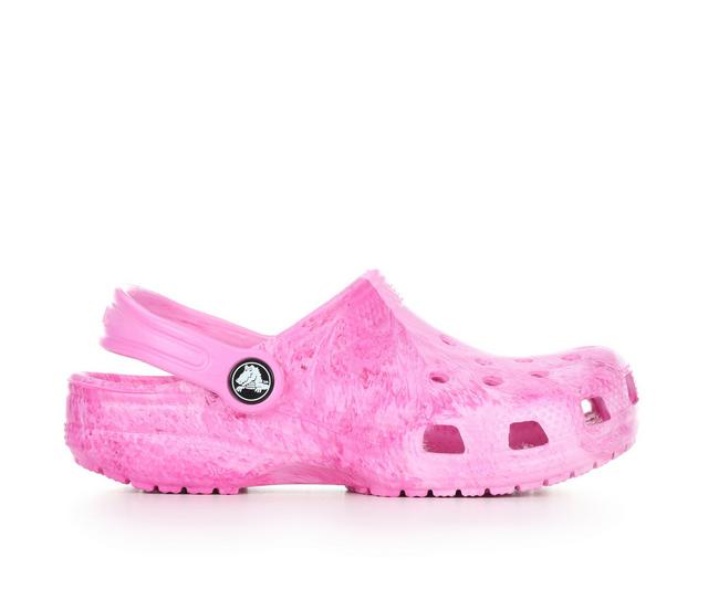 Girls' Crocs Little Kid & Big Kid Classic Watercolor Marble Clog in Pink Swirl color