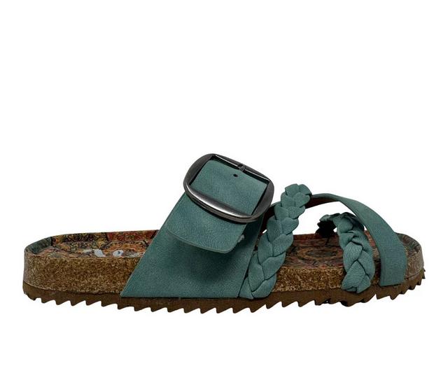 Women's Very G Nora 3 Footbed Sandals in Turquoise color