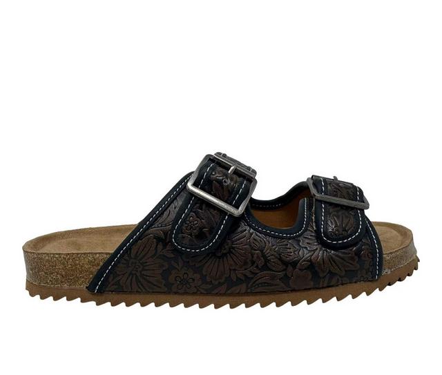 Women's Very G Berry 4 Footbed Sandals in Black/Chocolate color