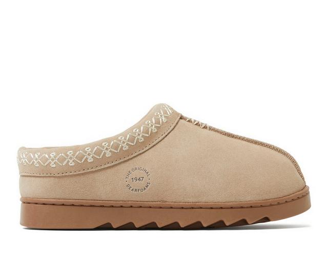 Dearfoams  Doreen Suede Clog Slippers in Sand color