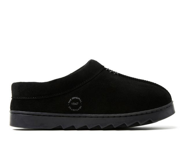 Dearfoams  Doreen Suede Clog Slippers in Black Seam color