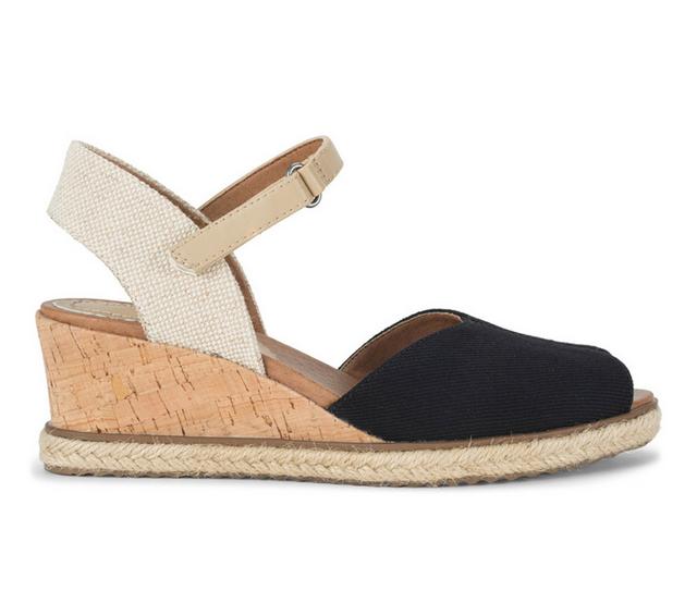 Women's Baretraps Odetta Wedges in Black canvas color