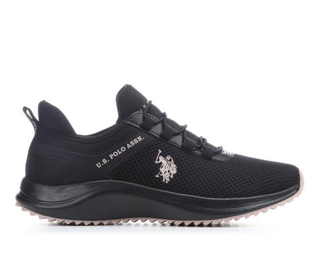 Women's US Polo Assn Hidro-M Slip-On Sneakers in Black/Rose/Blk color