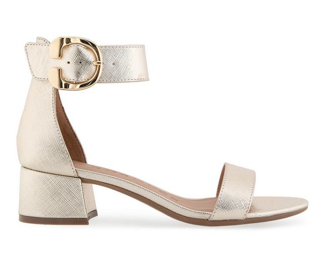 Women's Aerosoles Carew Dress Sandals in Gold Metallic color