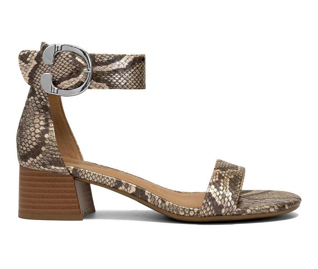 Women's Aerosoles Carew Dress Sandals in Champagne Snake color
