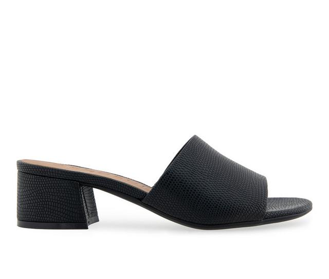 Women's Aerosoles Como Dress Sandals in Black Lizard color
