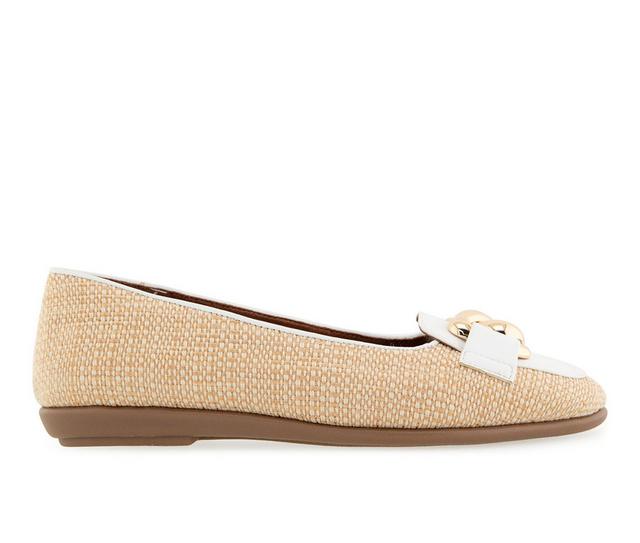 Women's Aerosoles Bell Flats in Natural/White color