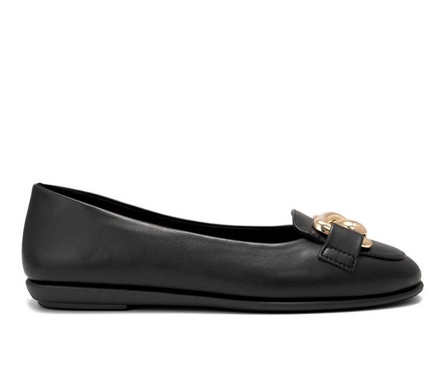 Women's Aerosoles Bell Flats in Black/Gold color