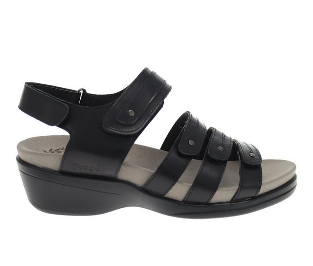 Women's Propet Ainsley Wedge Sandals in Black color