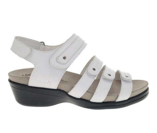 Women's Propet Ainsley Wedge Sandals in White color