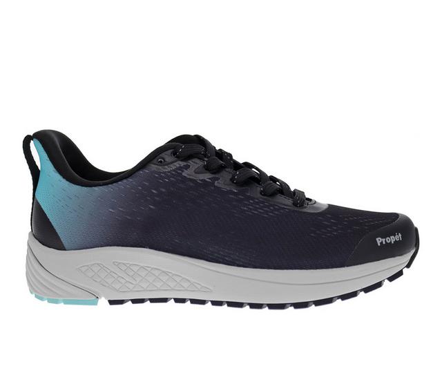 Women's Propet One Evolve Walking Shoes in bBack/aqua color