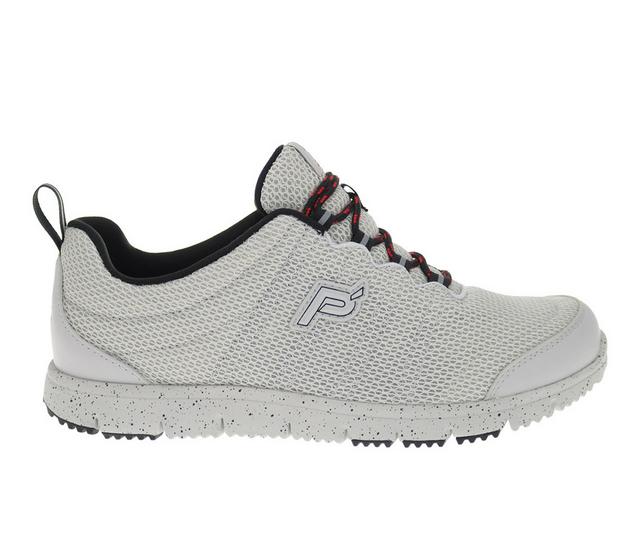 Men's Propet TravelWalker Lace Walking Shoes in Eurythmic grey color