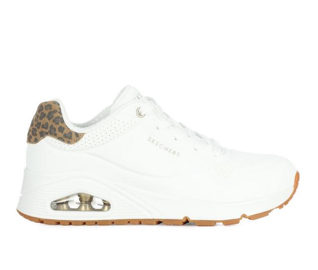 Women's Skechers Street Uno Jungle 177093 in White Leopard color