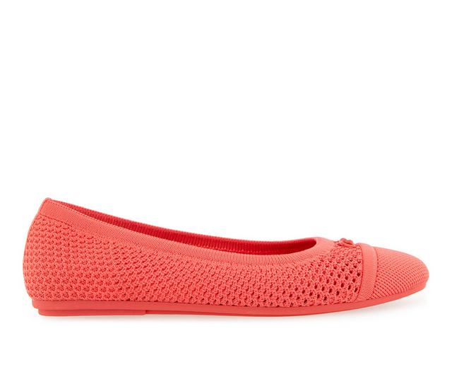Women's Aerosoles Annelie Flats in Coral color