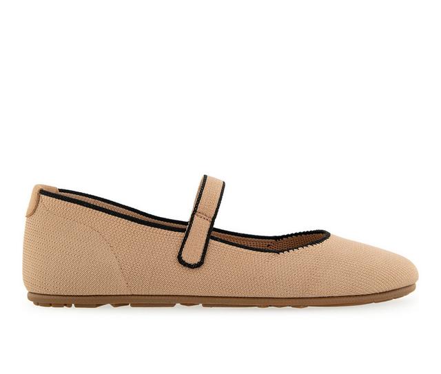 Women's Aerosoles Perry Knit Flats in Beige Bisque color