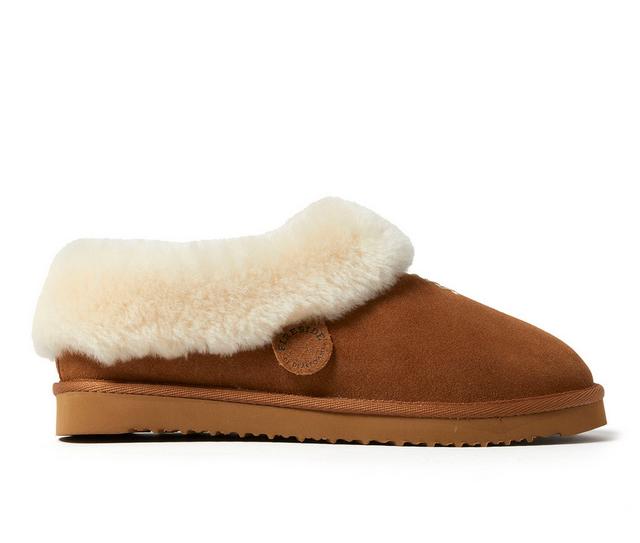 Fireside by Dearfoams Adelaide Shearling Slippers in Chestnut color