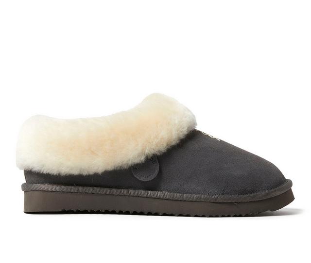 Fireside by Dearfoams Adelaide Shearling Slippers in Grey color