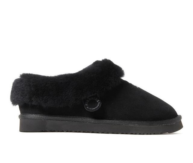 Fireside by Dearfoams Adelaide Shearling Slippers in Black color